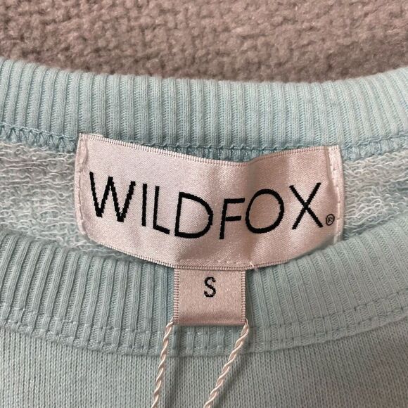 Wildfox Women’s Small Plume Blue Pullover Crewneck Sweater Holidateless NWT - Picture 4 of 5